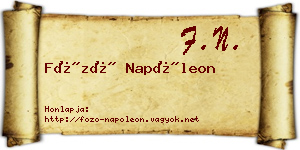 Főző Napóleon névjegykártya